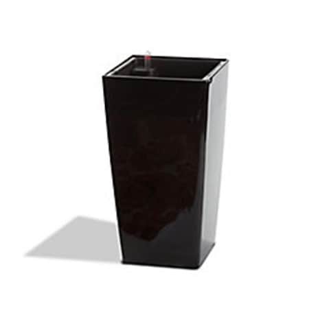 Algreen Algreen 11304 22 in. Self Watering Square Modena Planter; Gloss Black 11304